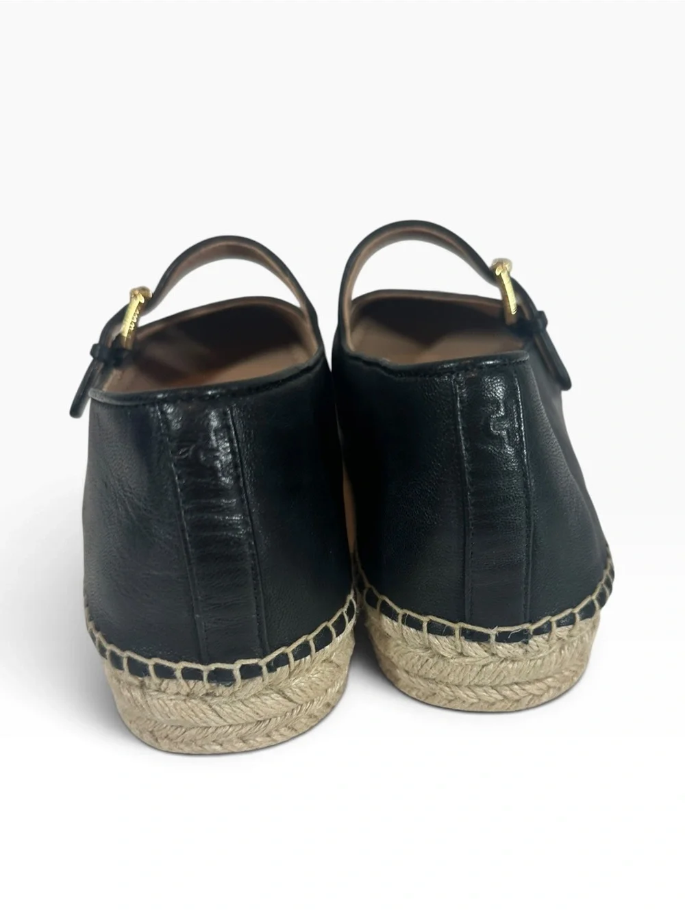 COLE HAAN Women’s 8.5 Cloudfeel Asbury black leather Mary Jane Espadrilles
